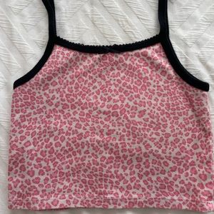 Pink cheetah crop top